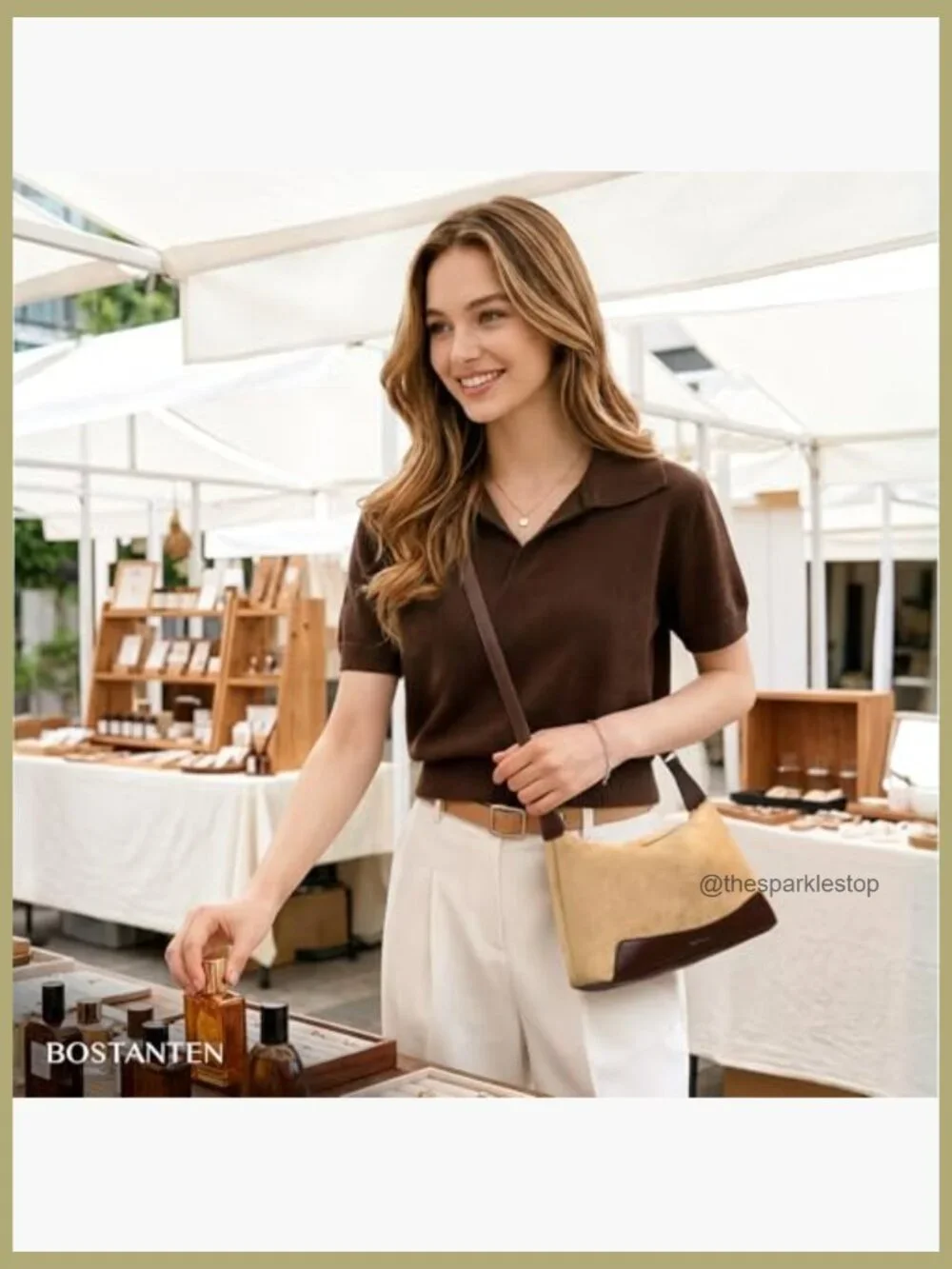 Soft Suede & Pebbled Vegan Leather Crossbody Hobo Bag Adjustable Strap